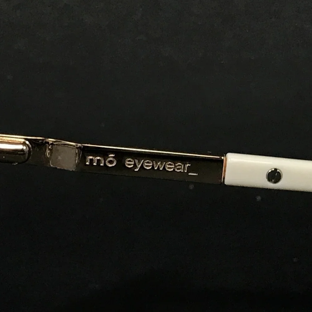 MO Eyewear Eyeglasses Frames GEEK 58NY A Ivory Gold Cat Eye Full Rim 52-19-140